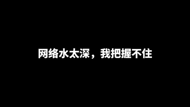 网络水太深,我把握不住.