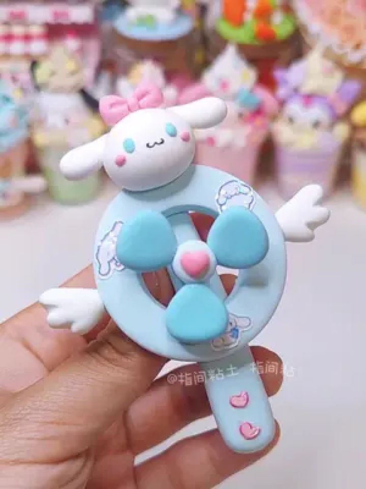 超轻粘土～玉桂狗小风扇转转乐 #手工diy #超轻粘土 #手工 #亲子手工