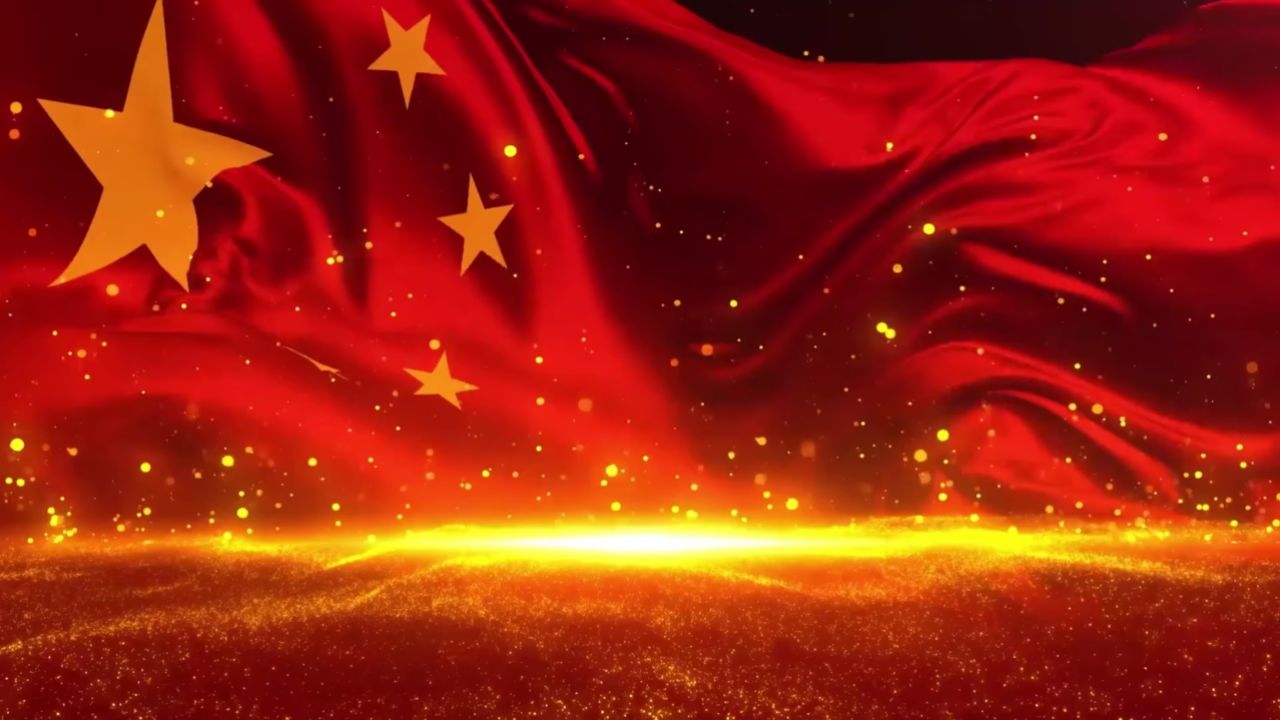 红旗一角的故事led朗诵背景视频