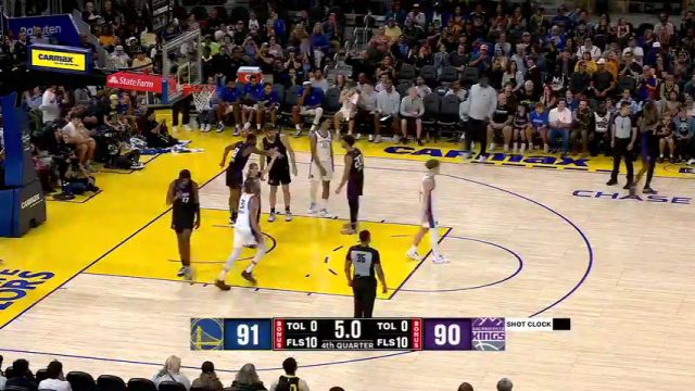NBA夏季联赛：国王蓝队vs勇士第4节英文原声回放