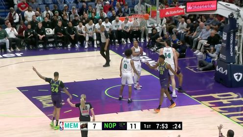 《NBA全场集锦》阿尔瓦拉多后场指点江山 米西跟进强势上篮完成2+1