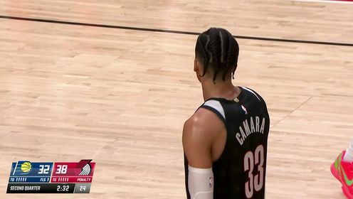 《NBA全场集锦》【回放】NBA常规赛：步行者vs开拓者第2节英文原声回放