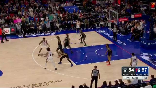  NBA常规赛：篮网vs76人第3节英文原声回放