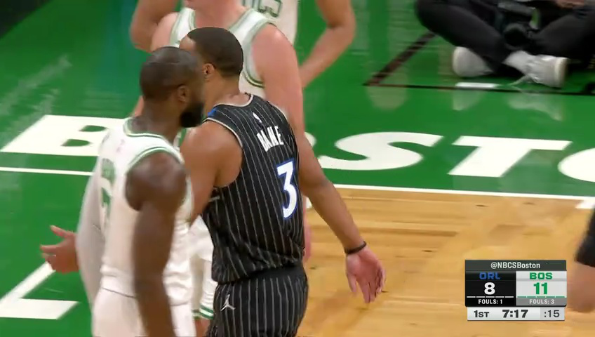 NBA常规赛：魔术vs凯尔特人第1节英文原声回放