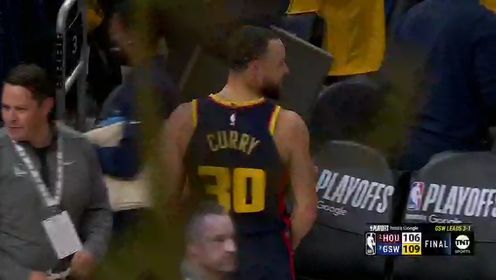 金州勇士_NBA季后赛：火箭106-109勇士G4_激动之情溢于言表！库里赛后激动拥抱巴特勒庆祝3-1来到系列赛赛点_高清