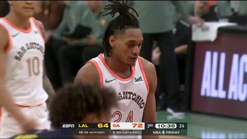 《圣安东尼奥马刺》【回放】NBA常规赛：湖人vs马刺第3节英文原声回放