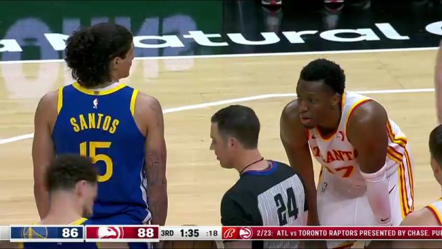 NBA常规赛：勇士vs老鹰第3节英文原声回放