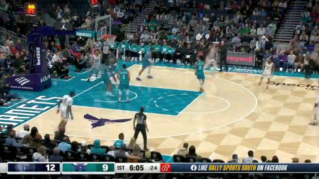 NBA常规赛：灰熊vs黄蜂第1节英文原声回放