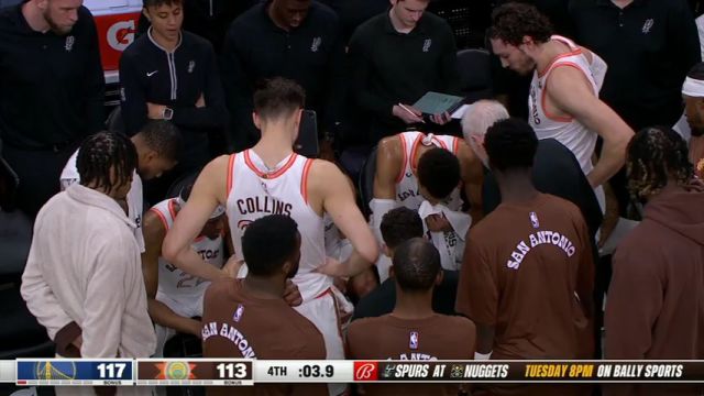 NBA常规赛：勇士vs马刺第4节英文原声回放