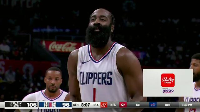 NBA常规赛：篮网vs快船第4节中文解说回放