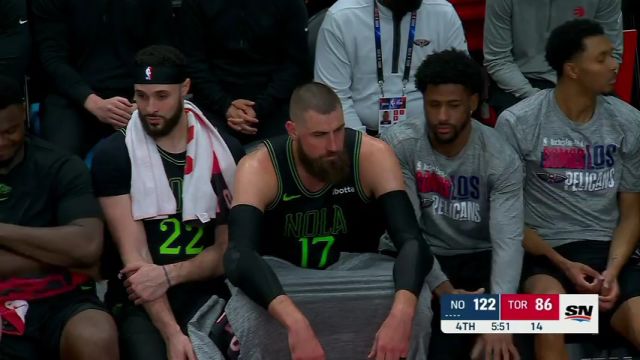 NBA常规赛：鹈鹕vs猛龙第4节英文原声回放
