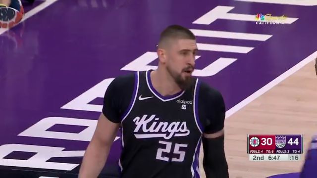 NBA常规赛：快船vs国王第2节英文原声回放