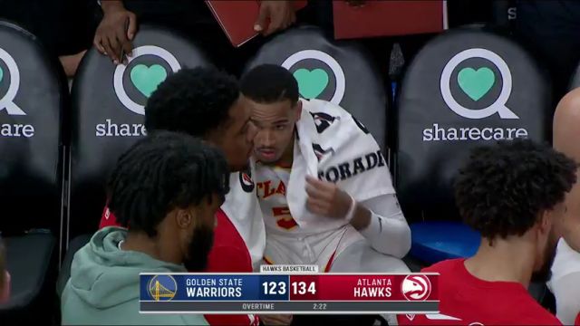 NBA常规赛：勇士vs老鹰加时赛英文原声回放