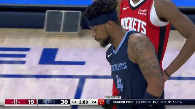 NBA常规赛：火箭vs灰熊第1节英文原声回放