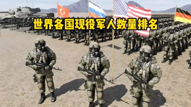 各国现役军人数量对比,实力如何?