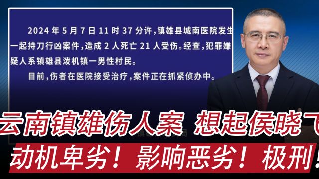 云南镇雄伤人事件,2人死亡,21人受伤:我想起被判死刑的侯晓飞