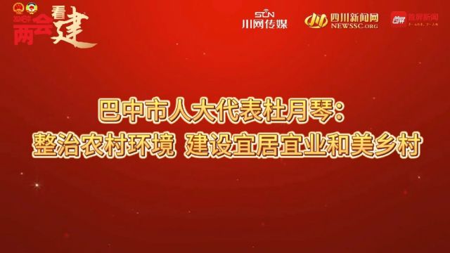 巴中市人大代表杜月琴:整治农村环境 建设宜居宜业和美乡村