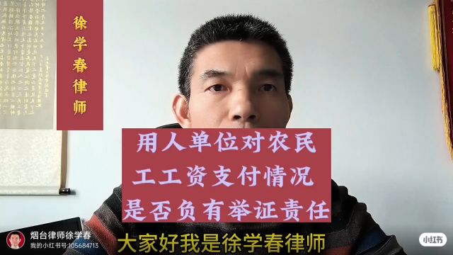 用人单位对农民工工资支付情况 是否负有举证责任?