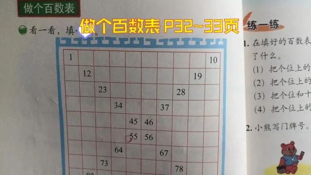 17 做个百数表 P32~33页