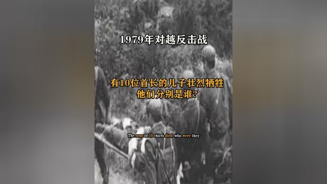 1979年对越反击战,有10位首长的儿子壮烈牺牲,他们分别是谁?上