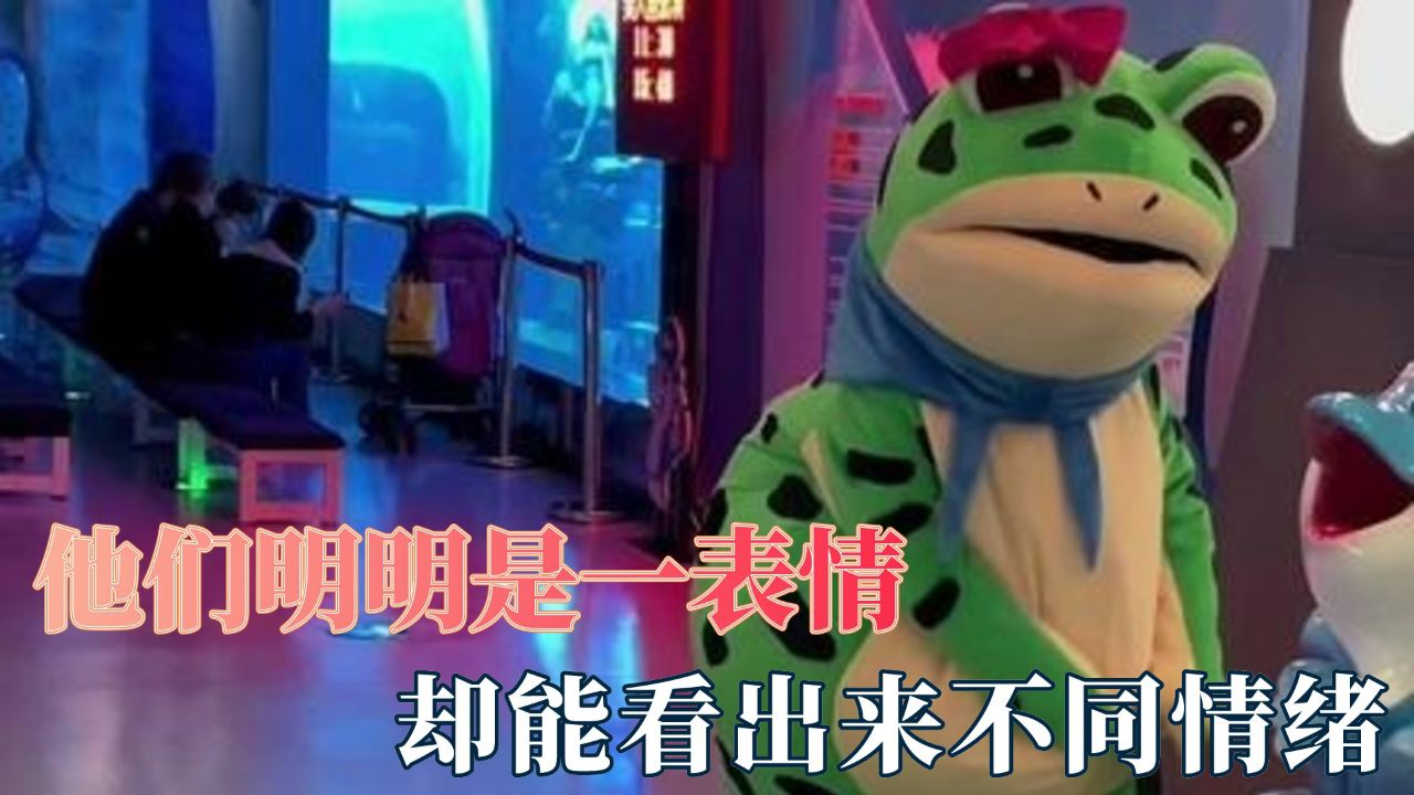 他们明明是一个表情:却能看出不同情绪,青蛙人偶一张脸千万情绪