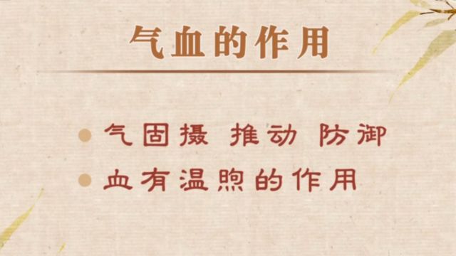 中医里气与血的关系:气固摄推动防御,血有温煦的作用