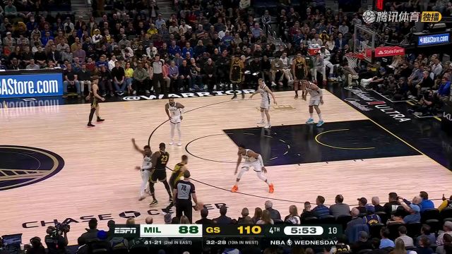 2023/24赛季NBA常规赛：雄鹿 VS 勇士 全场回放