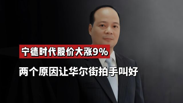 风向彻底变了,宁德时代股价大涨9%,两个原因让华尔街拍手叫好