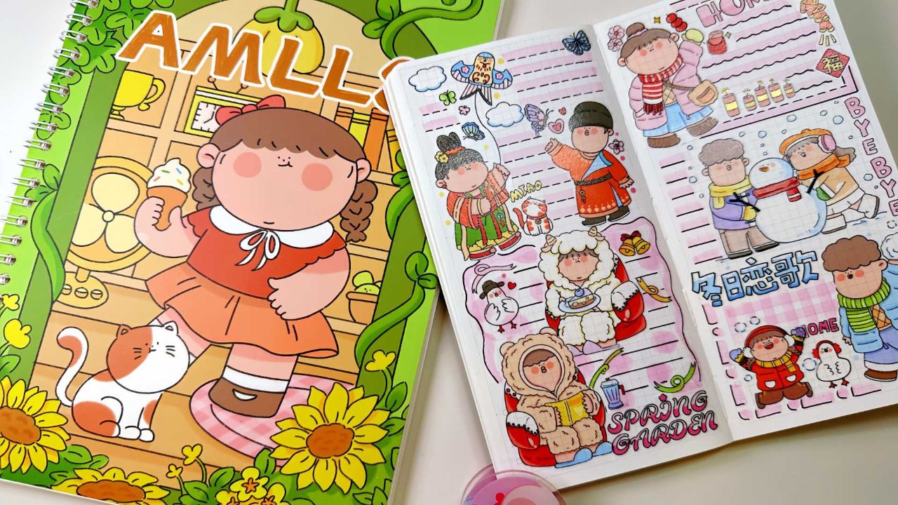 手帐 阿玛莉莉丝 四季穿搭贴纸日记 手帐拼贴排版 声控 白噪音 沉浸式