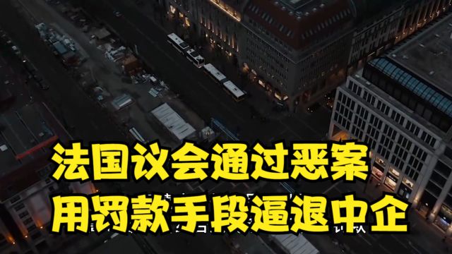 法国议会通过恶案,用罚款手段逼退中企,我外交部早已把话说明