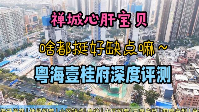 佛山禅城粤海壹桂府:小区深度评测,有啥缺点?适合普通刚需吗?