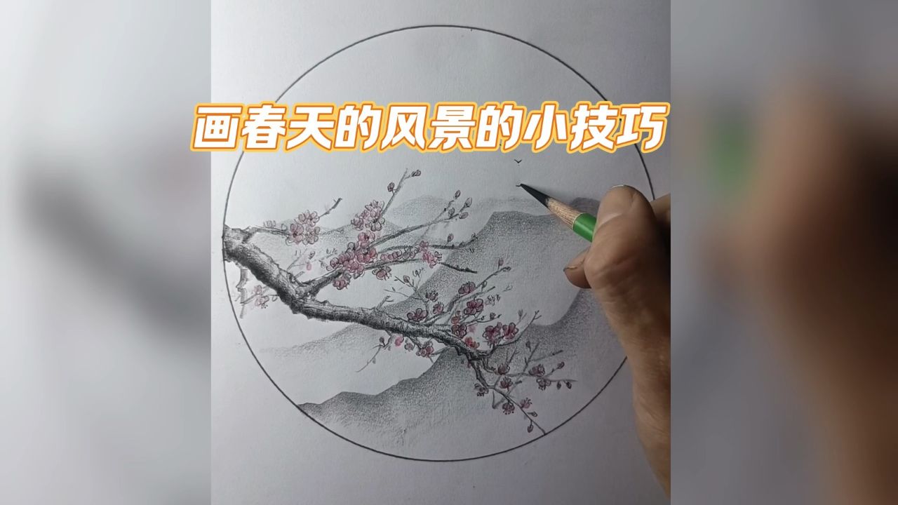 春天怎么画?铅笔画图片