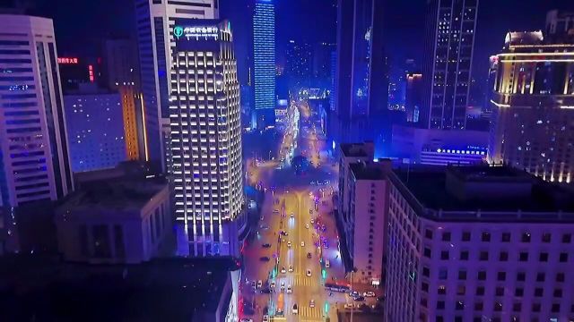 大连夜景航拍效果.