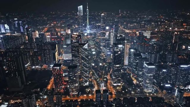 这就是亚洲最强双子星城市! #广州夜景 #双子星 #深圳 #航拍