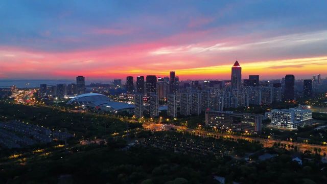 拍到了南通世纪晚霞!余晖散成绮,澄江静如练!南通