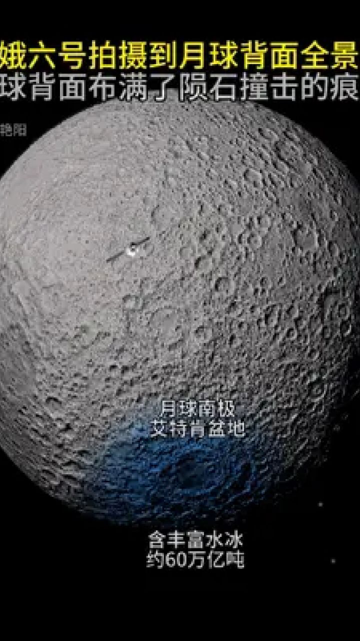 嫦娥六号拍摄到月球背面全景图,月球背面布满了陨石撞击的痕迹
