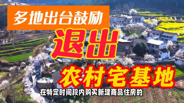 多地出台鼓励退出农村宅基地,农民进城购房政策引发热议