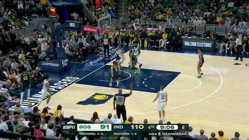 《NBA全场集锦》【回放】NBA常规赛：凯尔特人vs步行者第4节英文原声回放