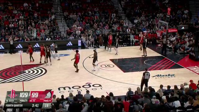 NBA常规赛：火箭vs开拓者第4节英文原声回放