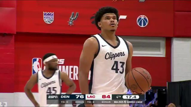 NBA夏季联赛：掘金vs快船第4节英文原声回放