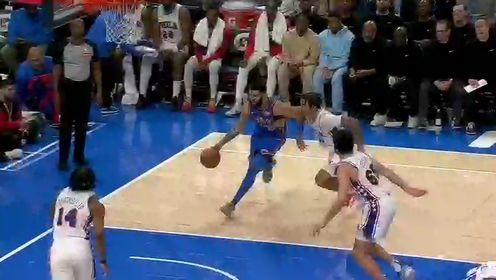 《俄克拉荷马雷霆》NBA常规赛：76人vs雷霆第3节英文原声回放