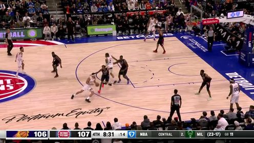 《NBA全场集锦》NBA常规赛：太阳vs活塞第4节英文原声回放