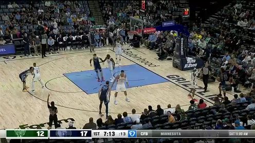 《NBA全场集锦》【回放】NBA常规赛：雄鹿vs灰熊第1节英文原声回放