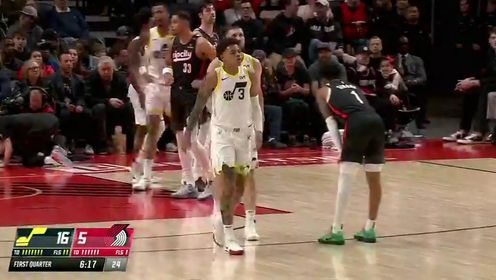 《波特兰开拓者》【回放】NBA常规赛：爵士vs开拓者第1节英文原声回放