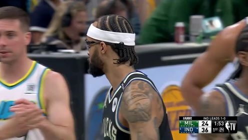 《NBA全场集锦》NBA季后赛：雄鹿vs步行者G2第1节英文原声回放