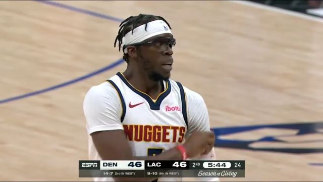 NBA常规赛：掘金vs快船第2节英文原声回放