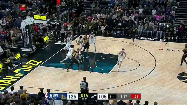 NBA常规赛：勇士vs爵士第4节中文解说回放