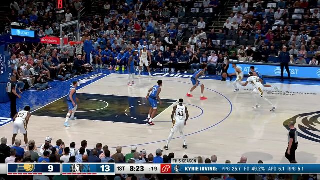 东契奇反击快攻送妙传 欧文接球飞身上篮行云流水