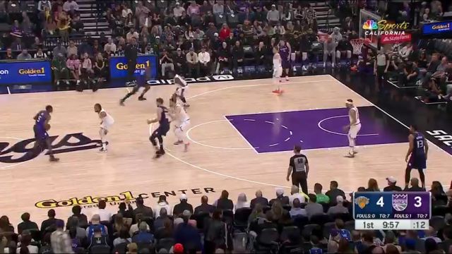  NBA常规赛：尼克斯vs国王第1节英文原声回放