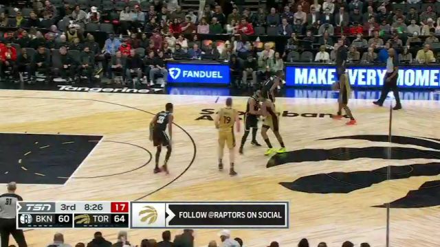 NBA常规赛：篮网vs猛龙第3节英文原声回放